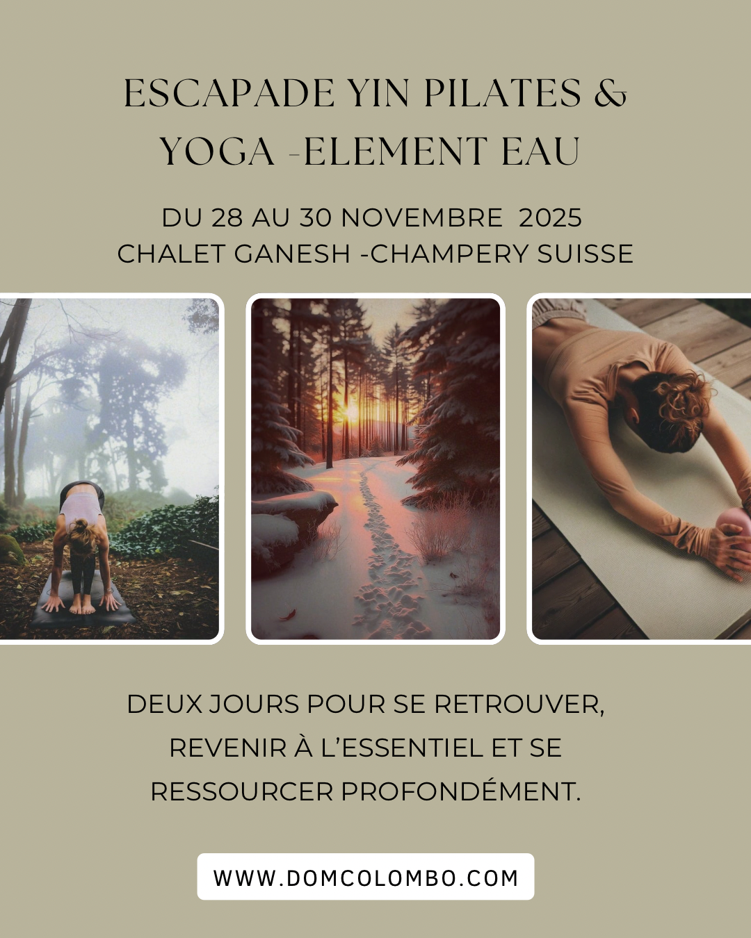 Escapade Yin Pilates & Yoga et Pilates – Élément Eau